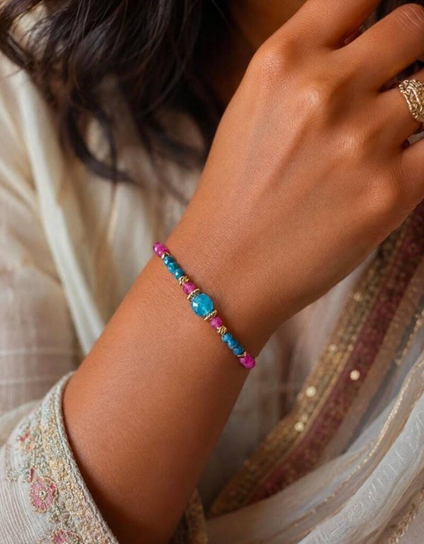 Bracelet Nila – Bracelet en Apatite & Tourmaline rose