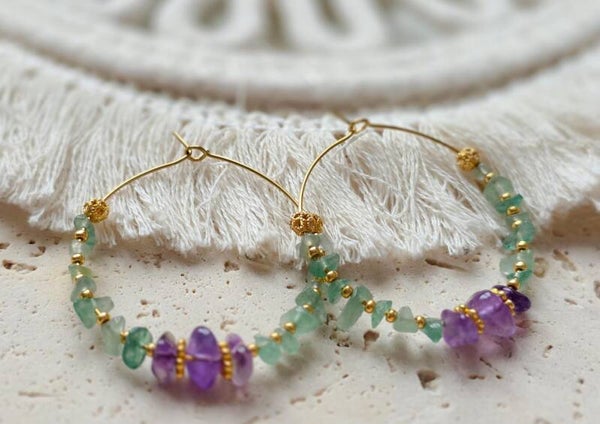 Créoles Apsara – Boucles d’oreilles bohème chic