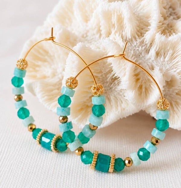 Boucles d'oreilles bohèmes Blue Bay