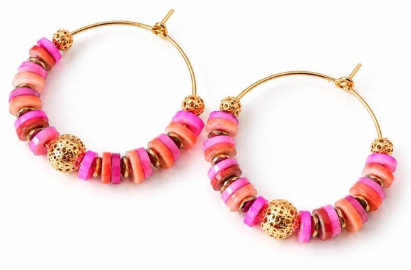 Créoles Coquillages Pink Sunset