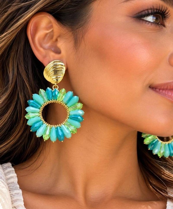 Boucle d’oreilles Coquillages Émeraude