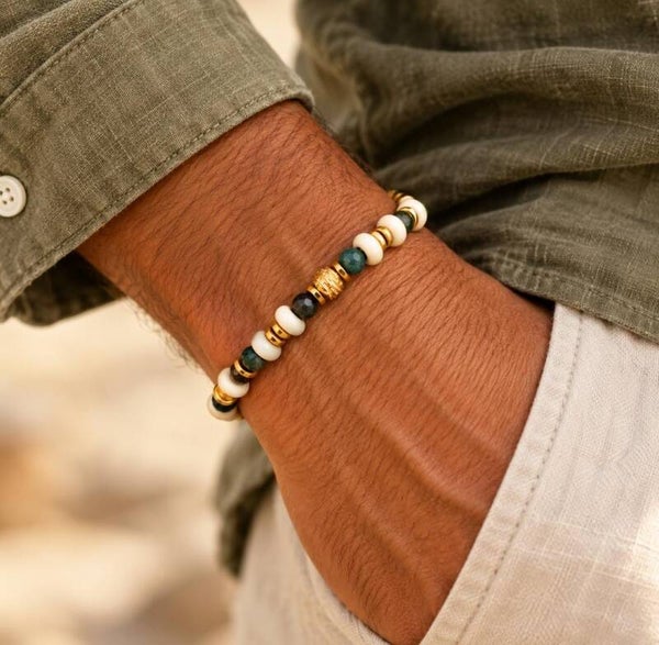 Bracelet homme Cèdre – Tons naturels | Collection Jungle