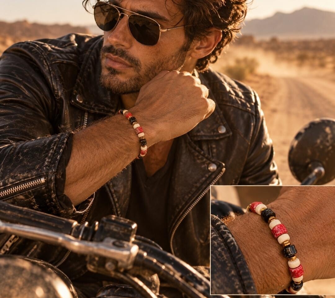 Bracelet homme Rider – Esprit motard | Collection Nomade
