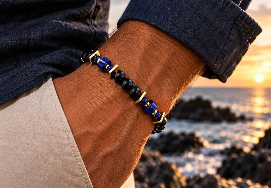 Bracelet homme Pelagos – Lapis-lazuli | Collection Océan