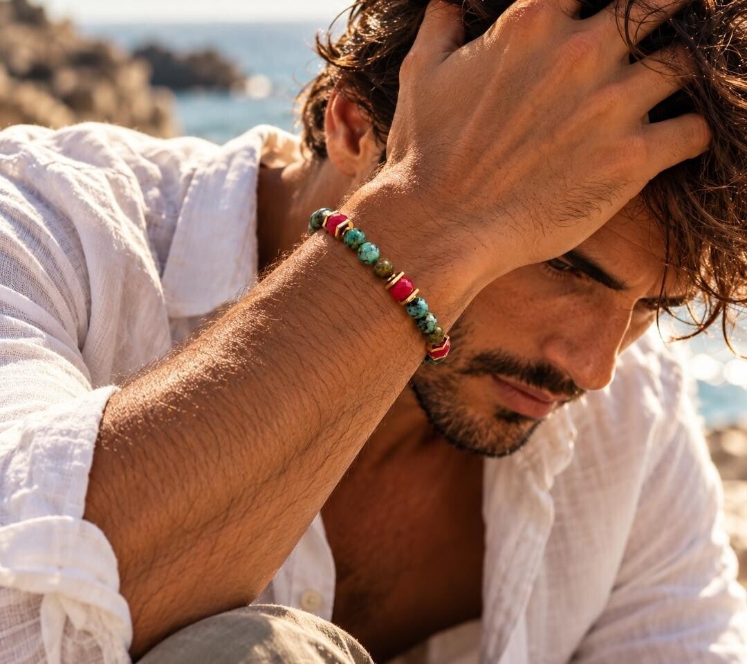 Bracelet homme Magma – Perles colorées | Collection Nomade