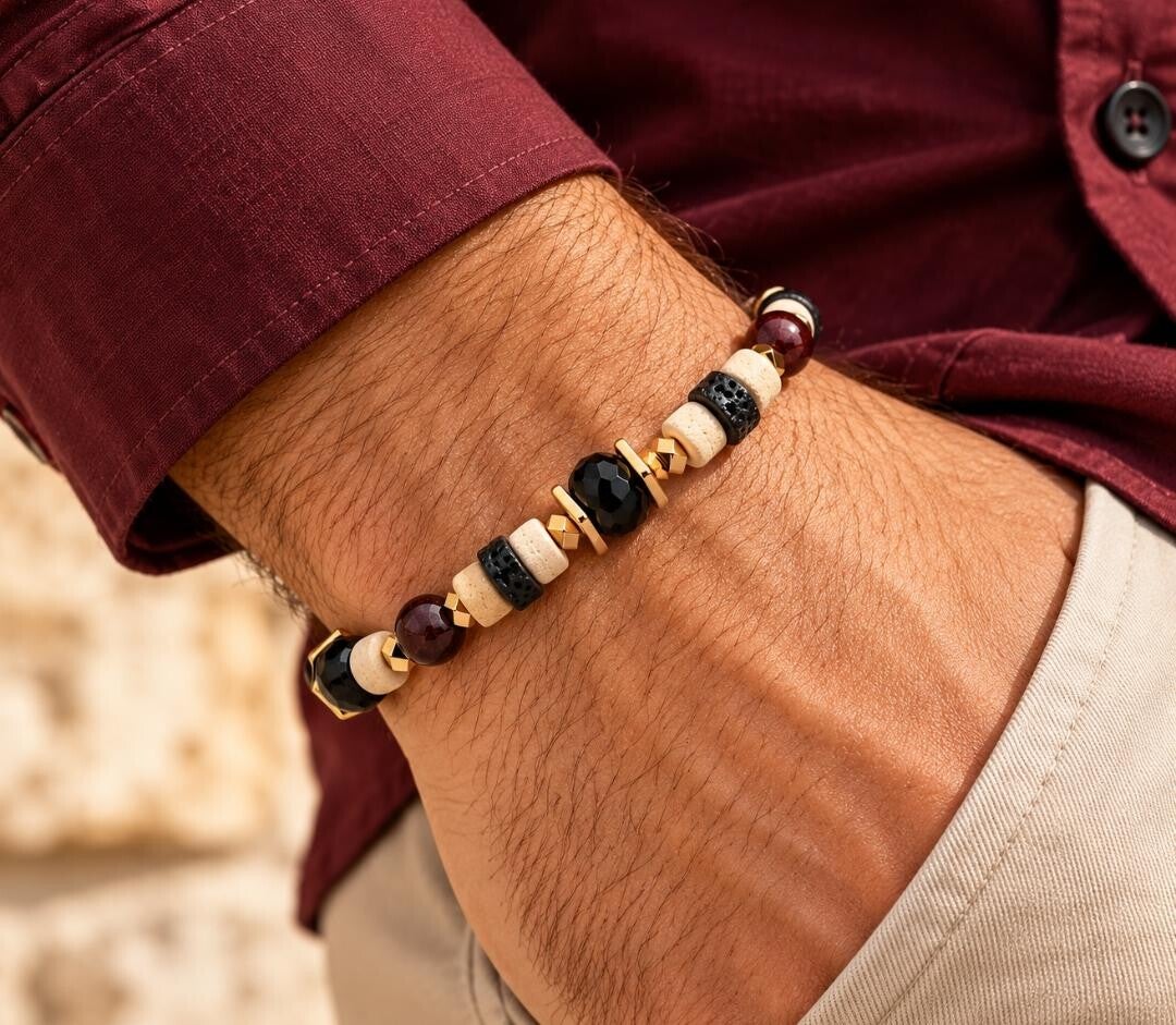 Bracelet homme Agni – Pierres Naturelles | Collection Terre