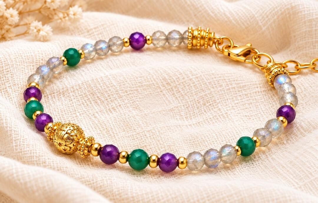 Bracelet femme en pierres naturelles – Mystère d’Inde | La Bohème Rose