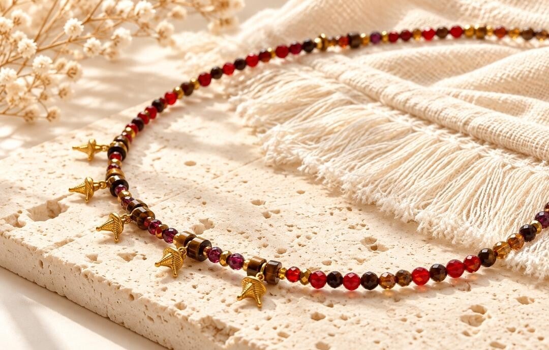 Collier Ethnique Œil du tigre-Murmures des Dunes
