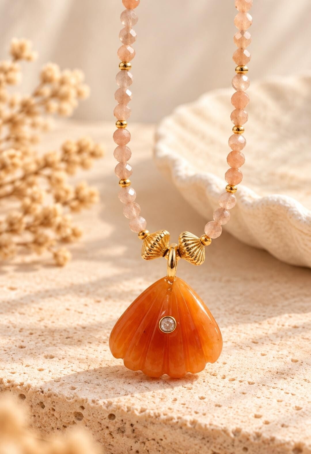 Collier coquillage de soleil