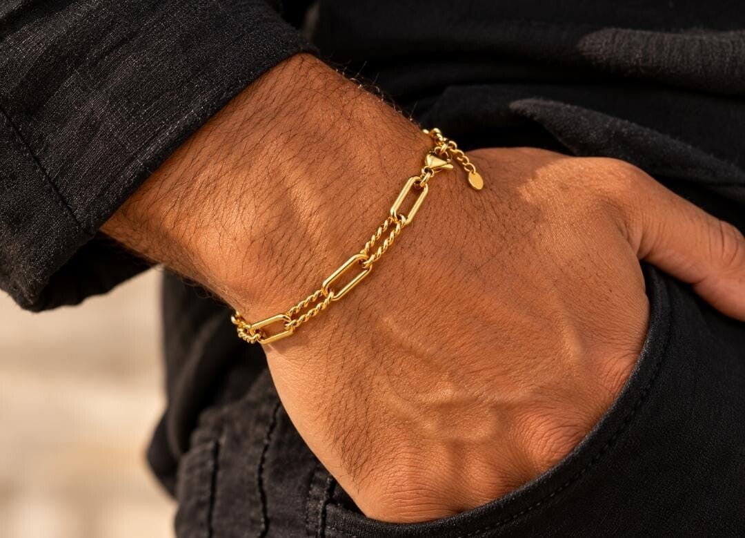 TAJ — Bracelet Homme Doré | Collection Nomade