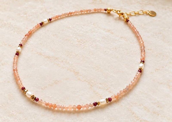 Collier Ira - Sunstone-Garnet