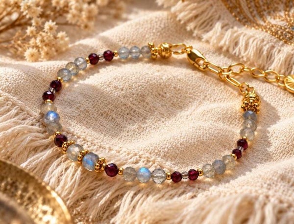 Bracelet Sitaara — Labradorite & Grenat