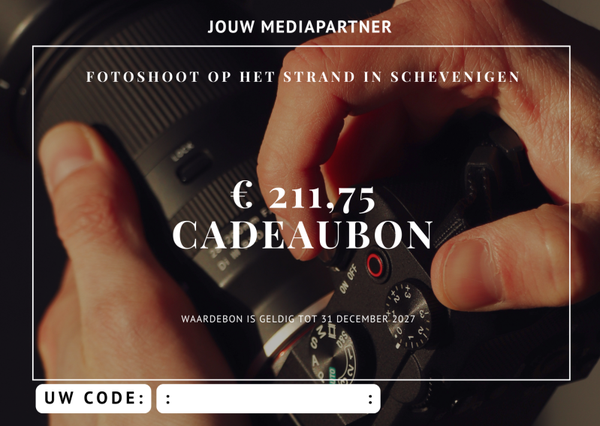 Cadeaubon Fotoshoot op het strand van Scheveningen