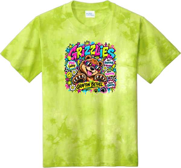 Neon Big Paws Tie Dye Tee