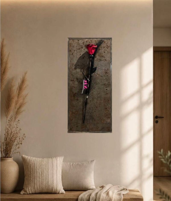 Wand Bild Metall-Blume
