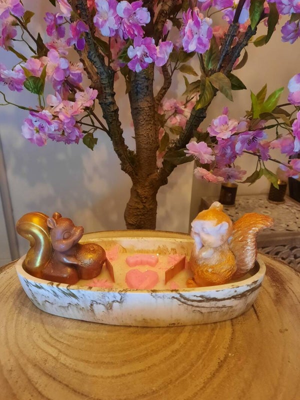 Bougie " Mes écureuils amoureux"