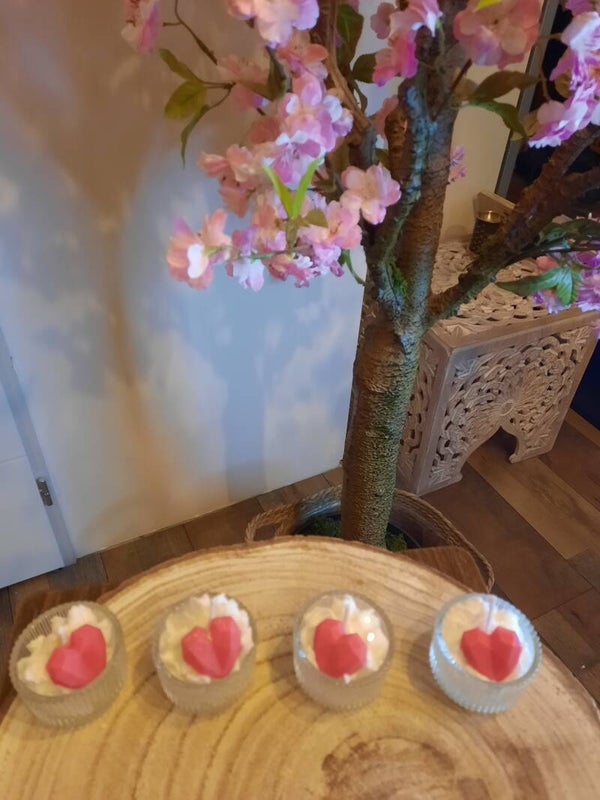 4 petites bougies "Cerise noire intense"