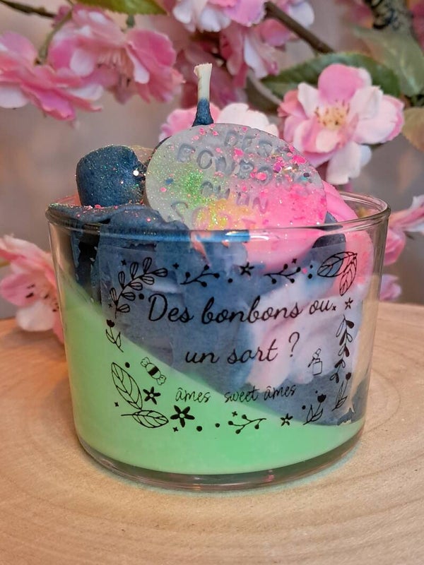 Bougie Halloween "Des bonbons ou un sort"