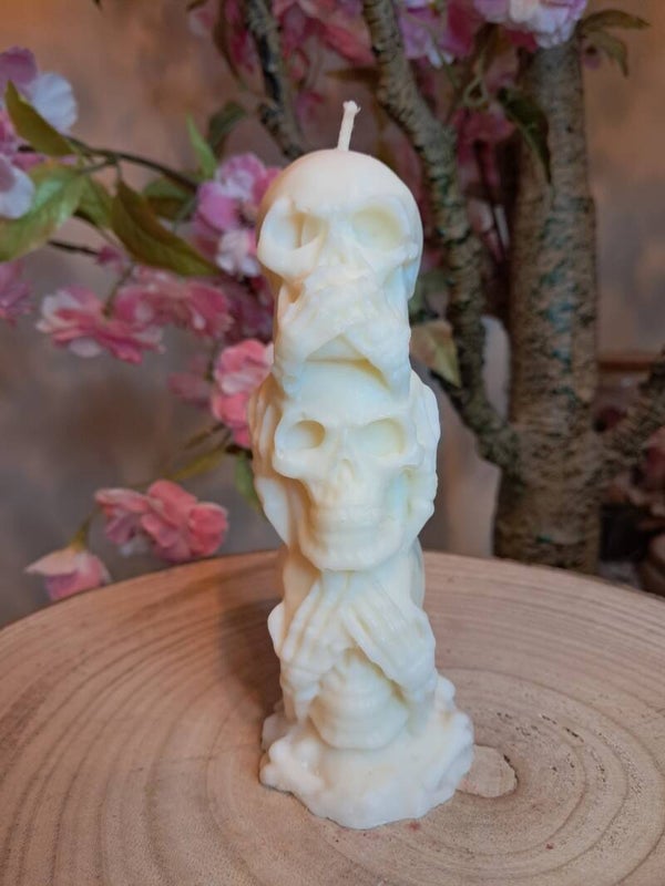 Bougie Halloween "Les 3 squelettes"