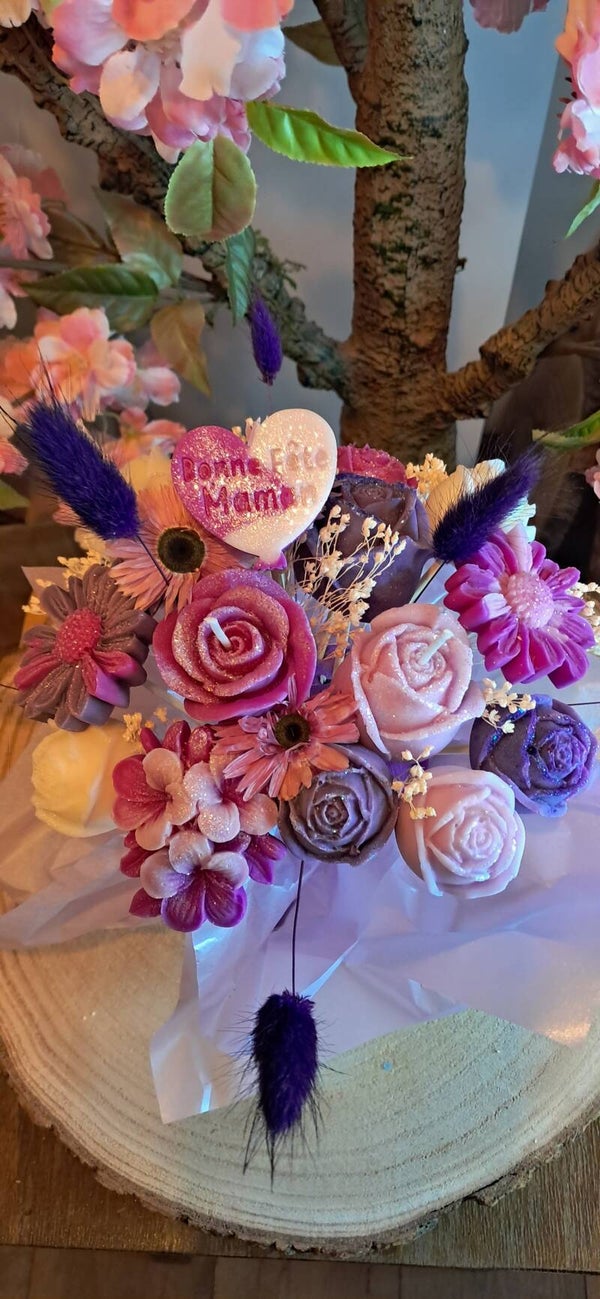 Petit bouquet "Orchidée perle noire"