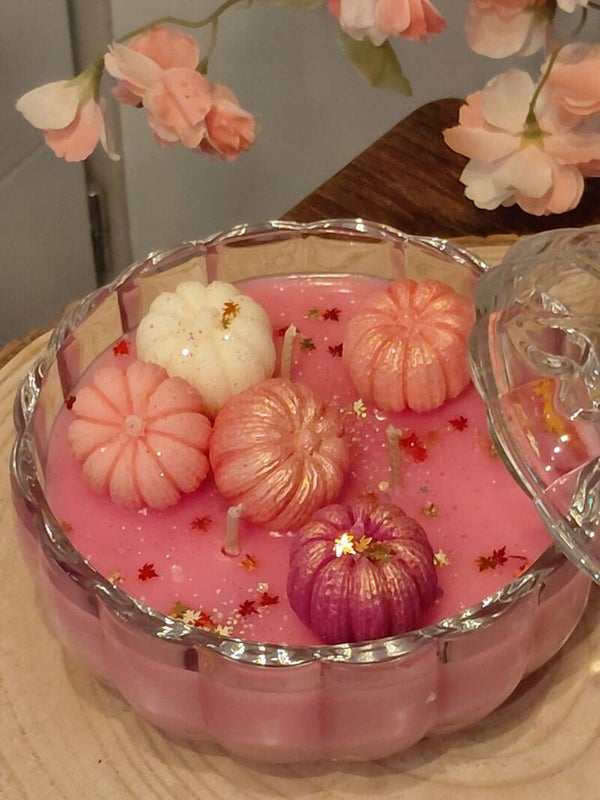 Bougie Xxl "Citrouilles Girly"