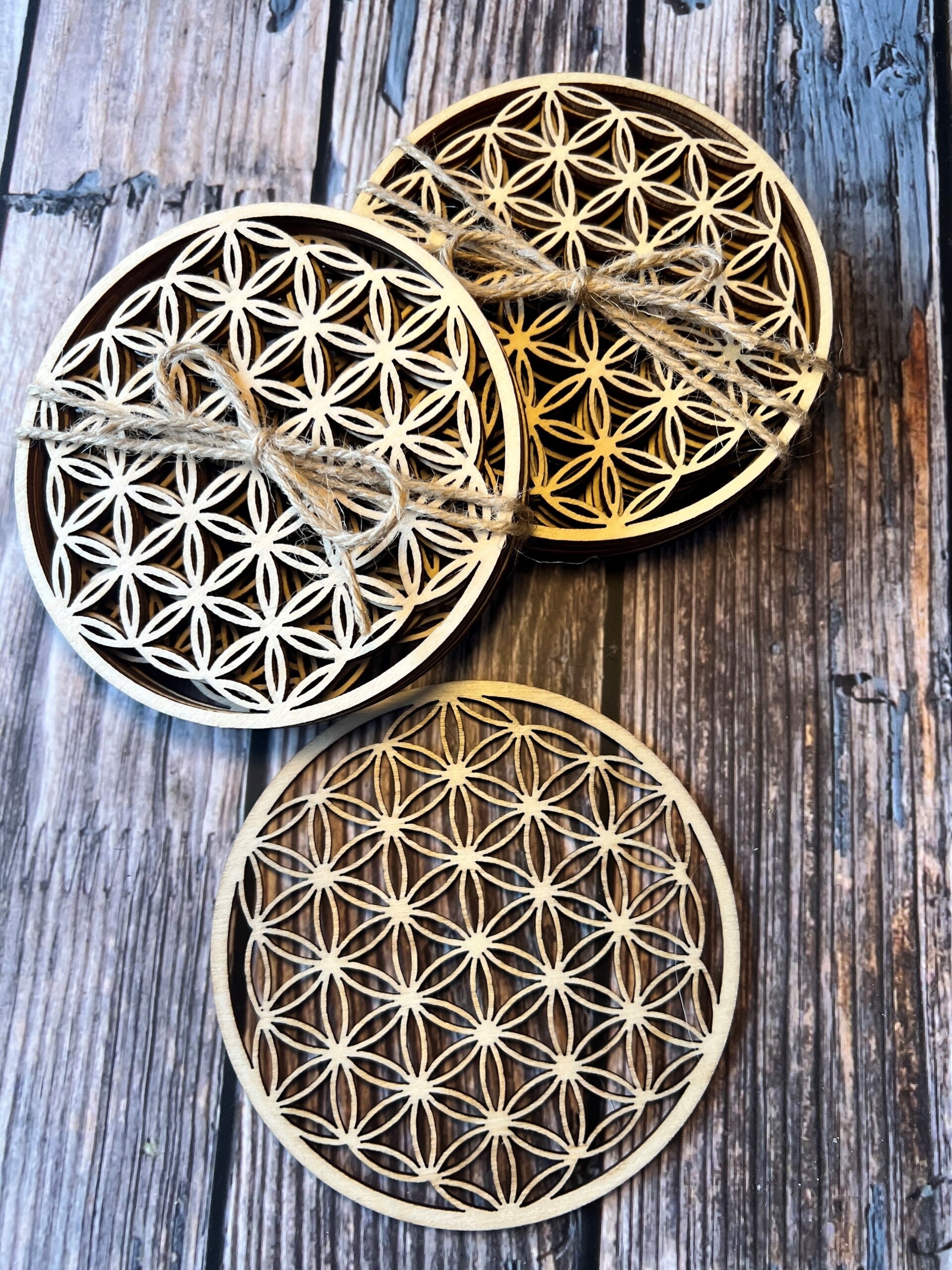 Untersetzer 'Blume des Lebens' 4er-Set