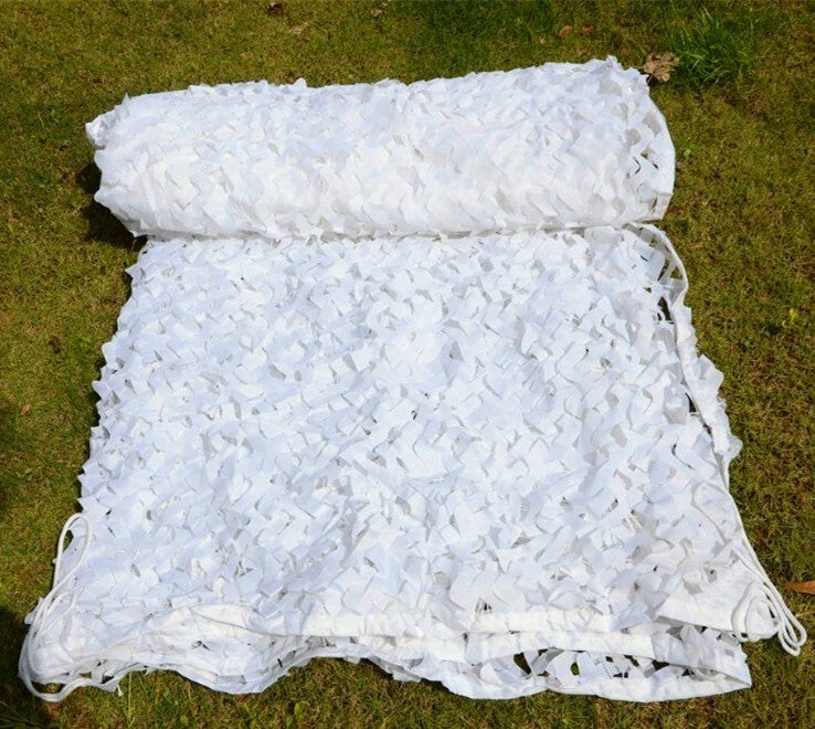 Voile d'ombrage toile camouflage renforcé BLANC