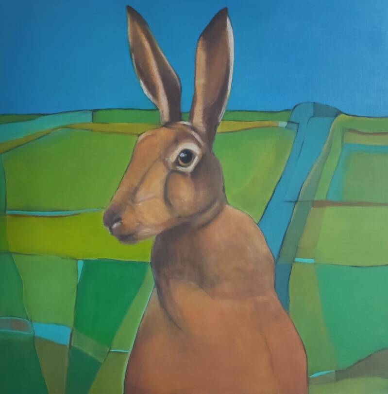 Linda Bouter - schilderij "Lepus Europaeus"