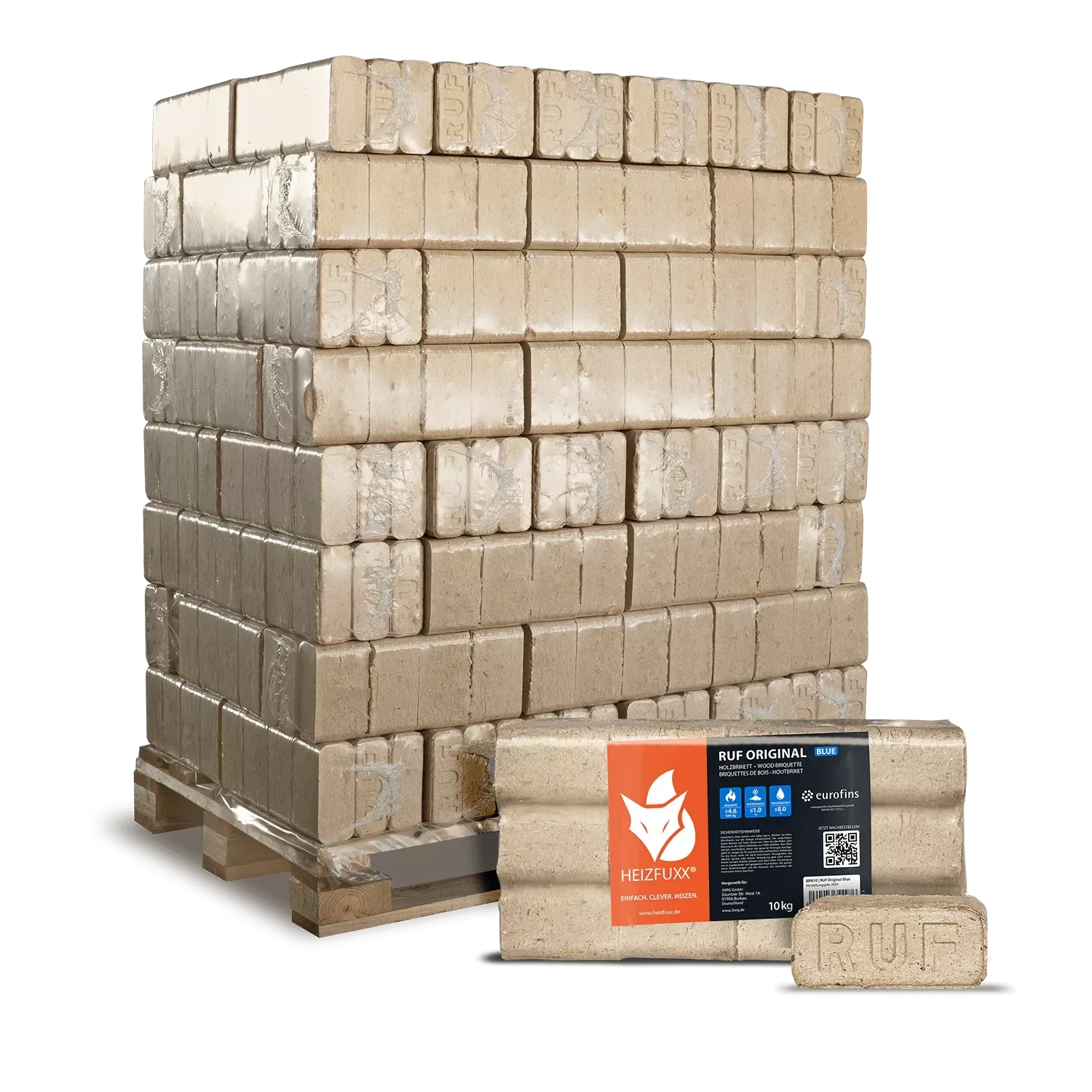 Briquettes de bois tendre RUF Original Blue - palette de 960 kg