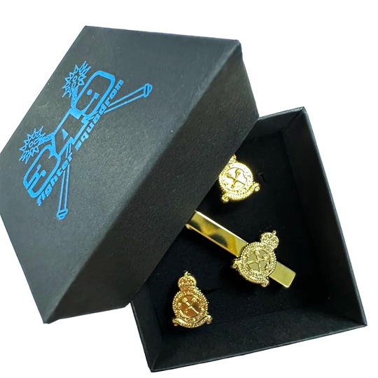 349SQN Cufflinks and Tie Clip set