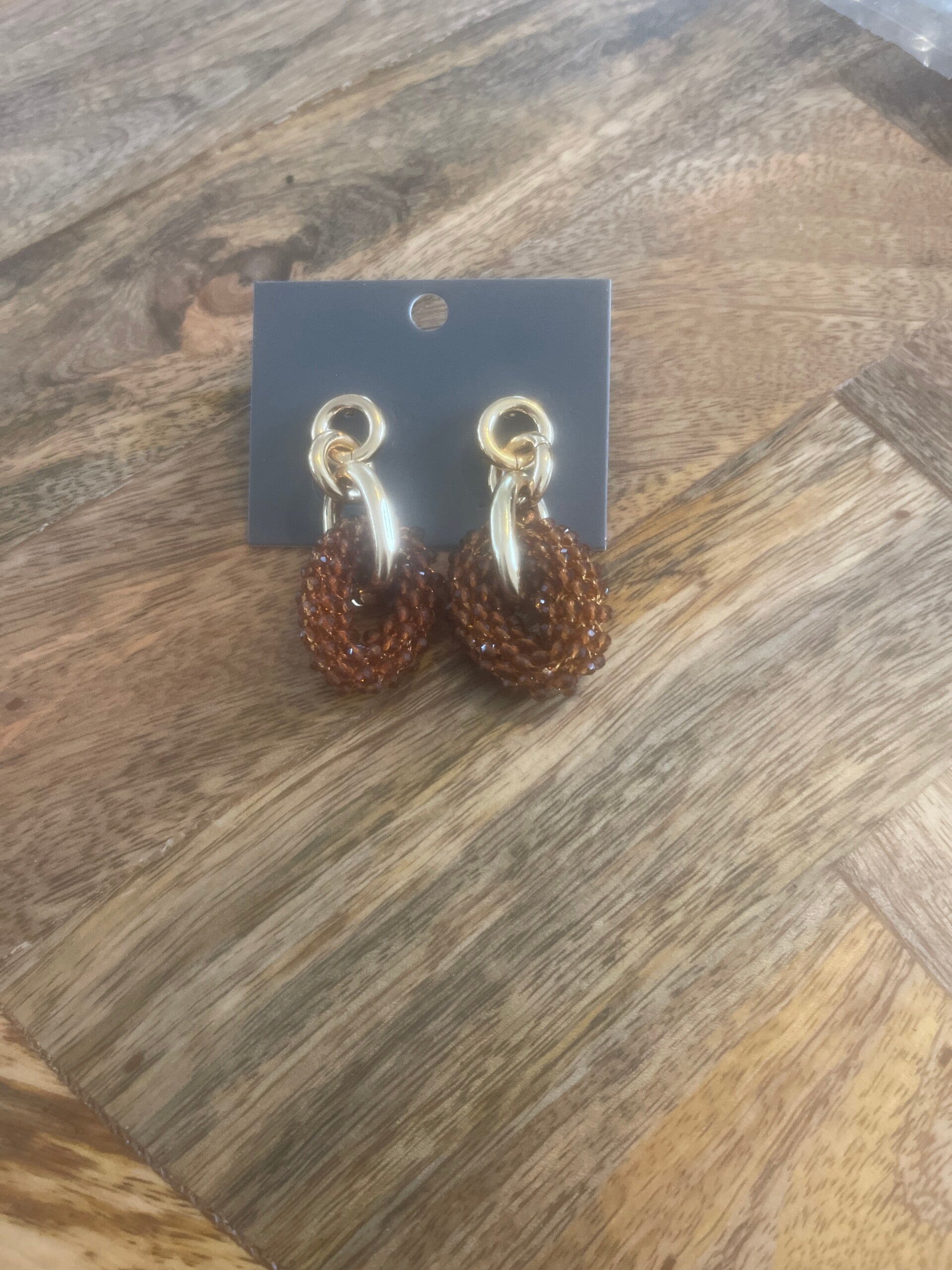 Crystal hoops copper