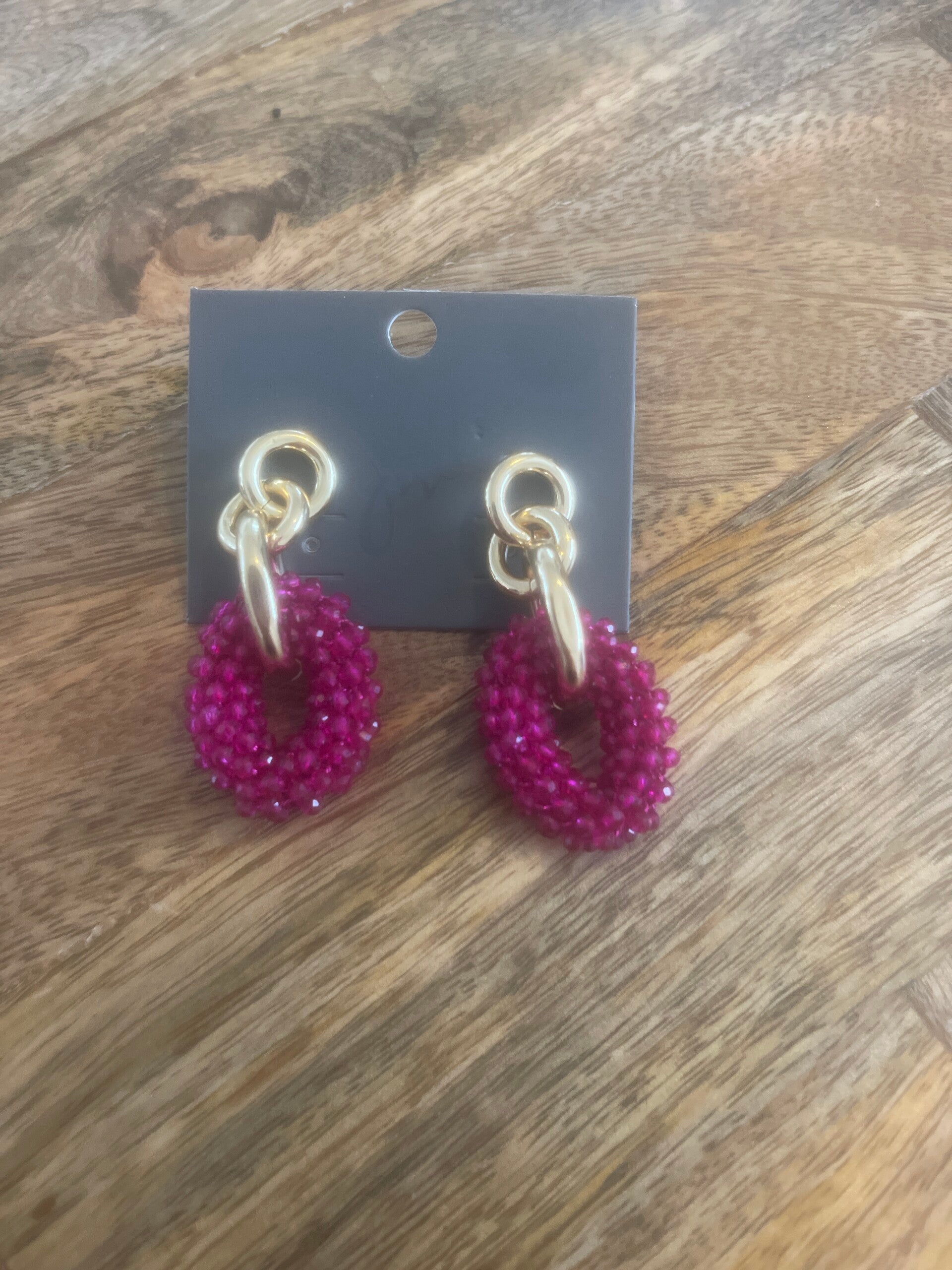 Crystal hoops fuchsia