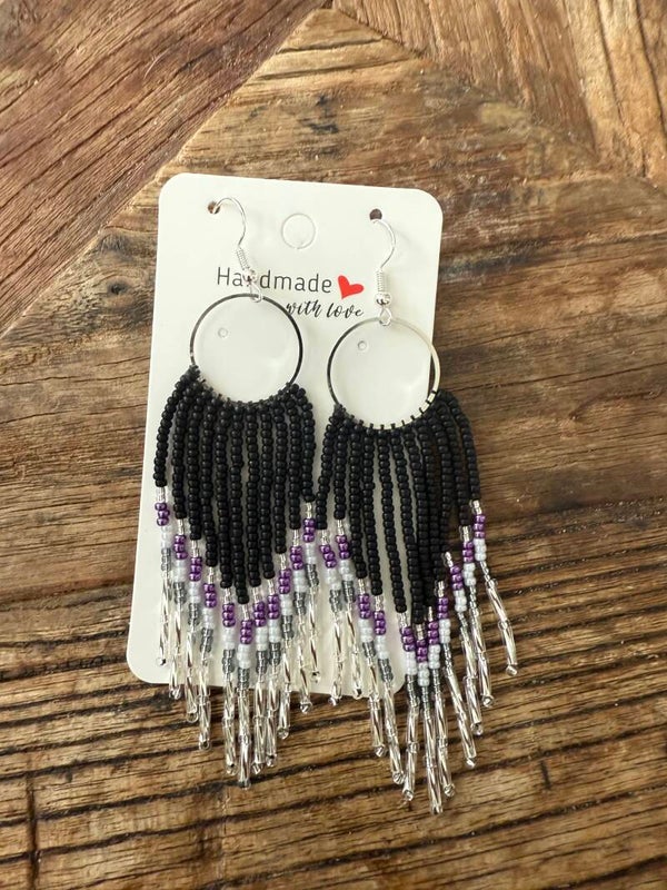 Paars/zilver/zwart rond