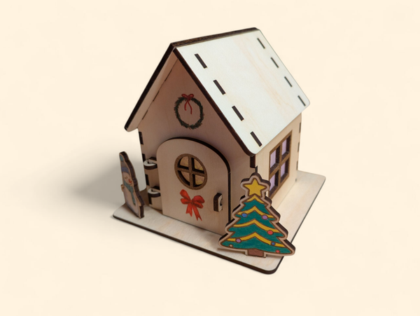 Teelichthaus- Bastelset