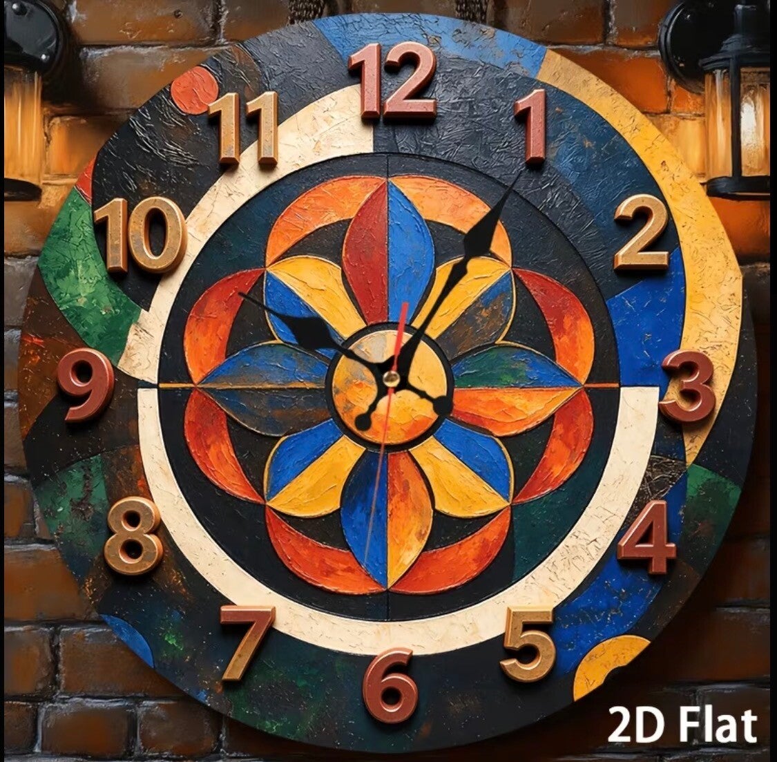 Colorful Mandala Style Clock