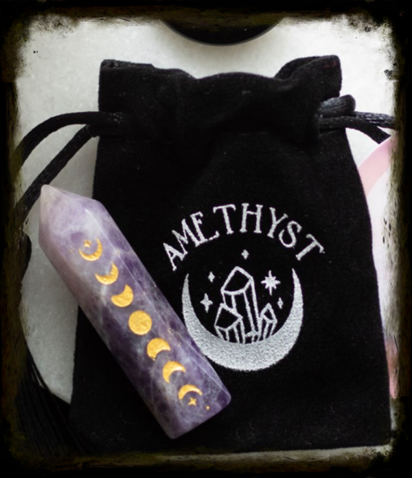 Amethyst Moon Phase Crystal Point