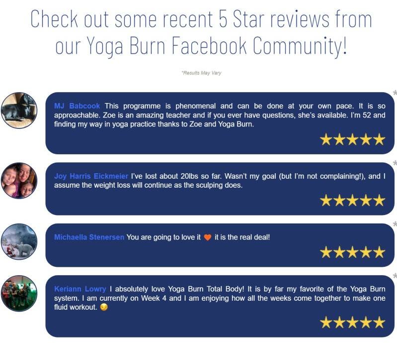 Yoga Burn Facebook community
