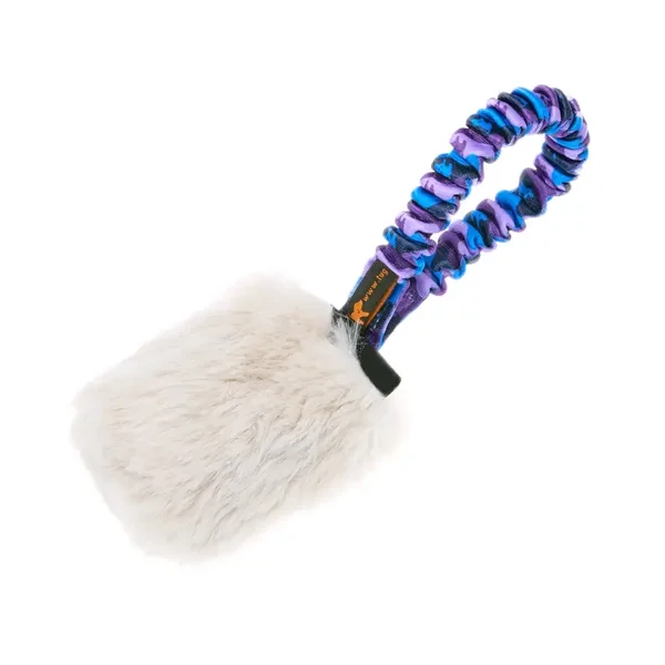 Faux fur pocket bungee squeaker
