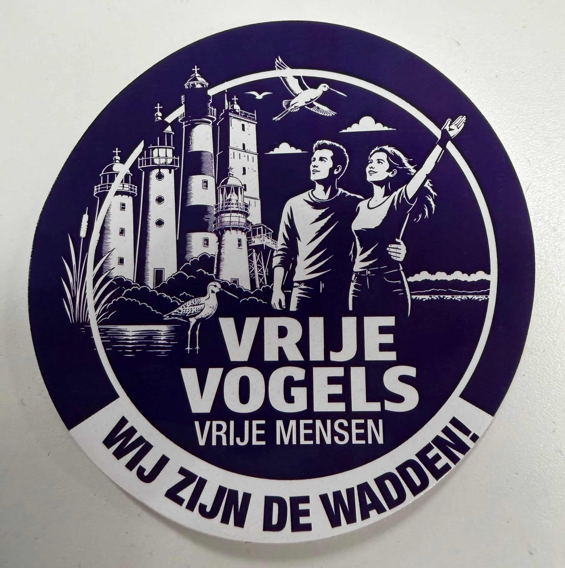 Sticker Vrije vogels, vrije mensen