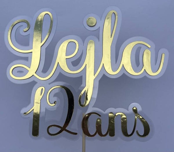 Cake topper doré