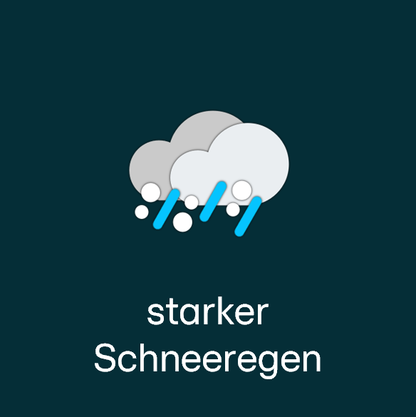 Wettersymbol: starker Schneeregen