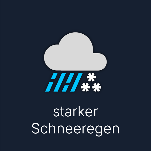 Wettersymbol: starker Schneeregen