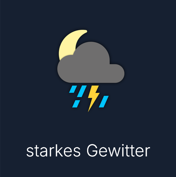 Wettersymbol: starkes Gewitter