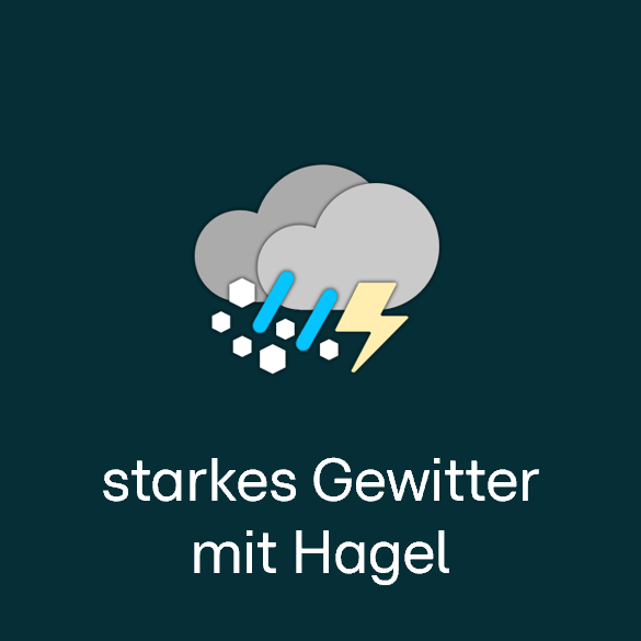 Wettersymbol: starkes Gewitter mit Hagel