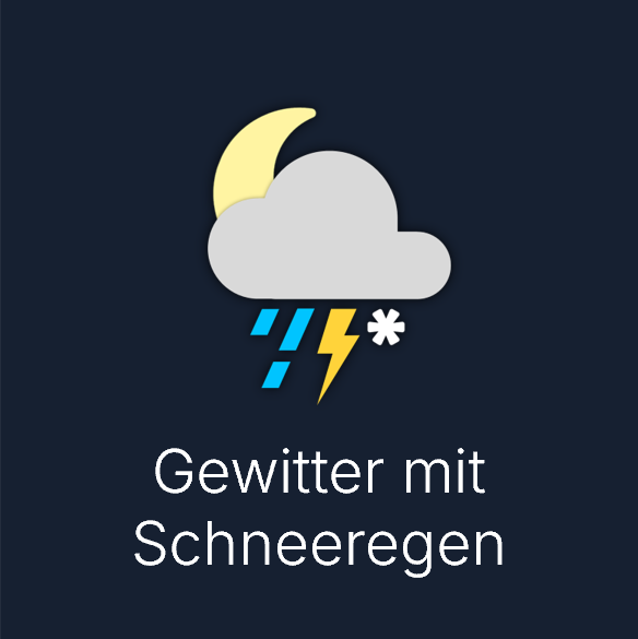 Wettersymbol: Gewitter mit Schneeregen