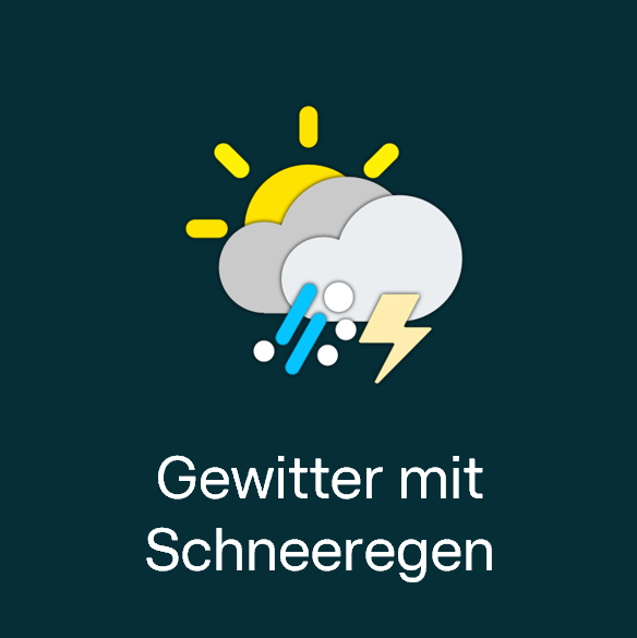 Wettersymbol: Gewitter mit Schneeregen