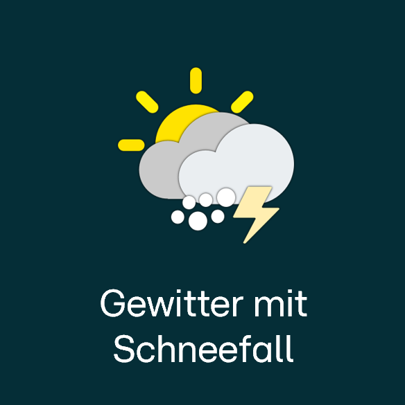 Wettersymbol: Gewitter mit Schneefall