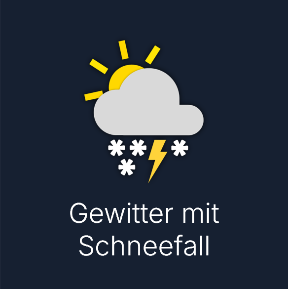 Wettersymbol: Gewitter mit Schneefall