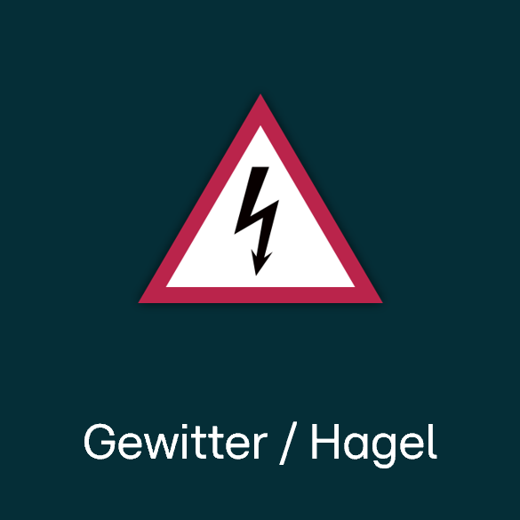 Warnsymbol: Gewitter / Hagel