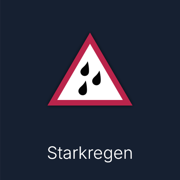 Warnsymbol: Starkregen